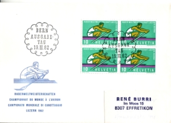 CH FDC 0748 (Viererblock) 1962 03 002 ●